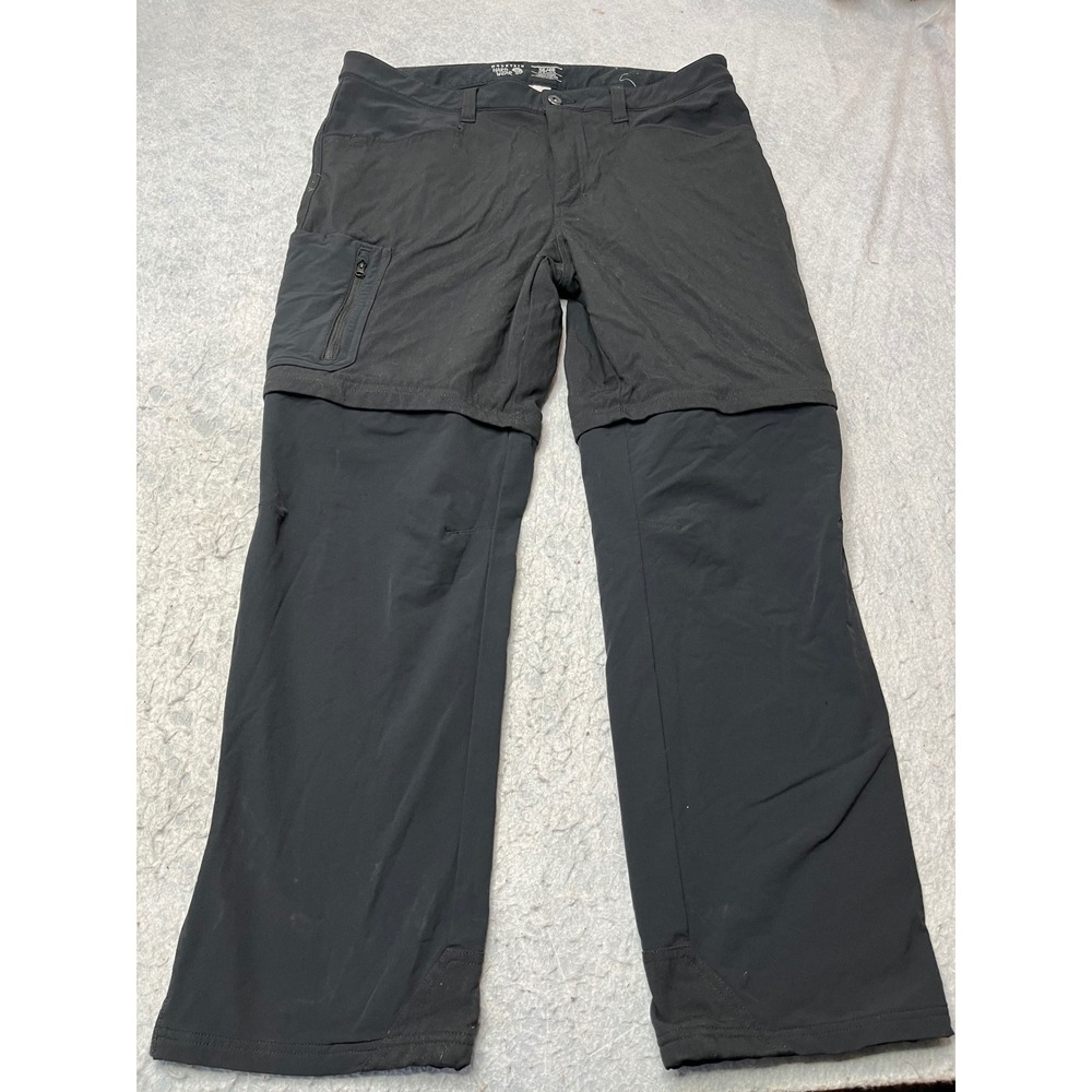 Mountain Hardwear Convertible Hiking Pants‎ Mens 36x30 Black Zip Off Cargo